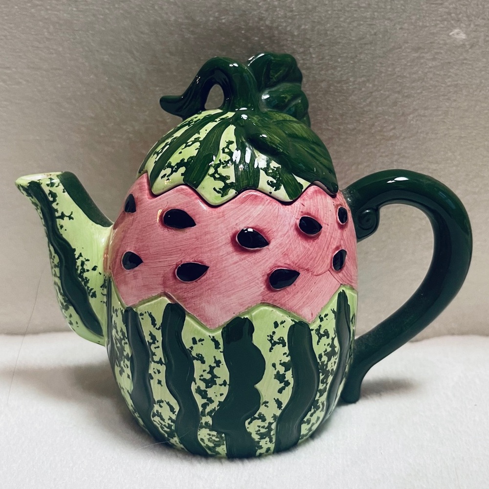 Vintage Watermelon Teapot 5 1/2”